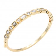 Gold Plated Clear  CZ Bangle Bracelets