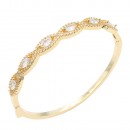 Gold Plated Clear  CZ Bangle Bracelets
