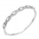 Rhodium Plated Clear CZ Bangle Bracelets