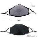 Shiny Silver & Black lining Face Mask w/. Adjust. Ear Loop
