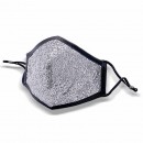 Shiny Silver Sequin Fashion Mask With Adjustable Ear loop