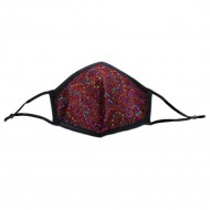 Red Fashion Mask Multi Colored Sequin w/. Adjust. Ear loop