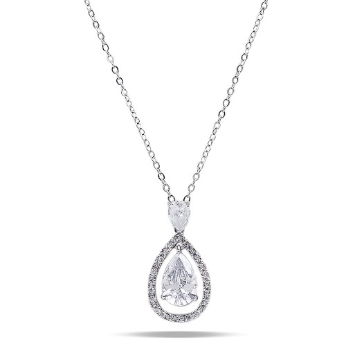 Rhodium Plated with Cubic Zirconia Necklaces