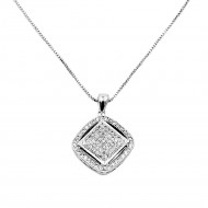 Rhodium Plated With AAA CZ Necklace(Necklace Only)