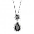 Rhodium Plated with Black Cubic Zirconia Necklaces