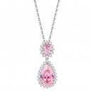 Rhodium Plated With Champage CZ Necklace