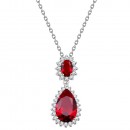 Rhodium Plated with Purple Cubic Zirconia Necklaces