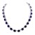 Rhodium-Plated-With-Blue-Sapphire-Cubic-Zirconia-Halo-Bridal-&-Proms-Necklaces-Blue