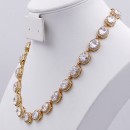 Gold Plated With Cubic Zirconia Halo Bridal & Proms Necklaces