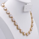 Gold Plated With Cubic Zirconia Halo Bridal & Proms Necklaces