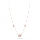 Butterfly Gold Plated With CZ Fish Hook Necklace