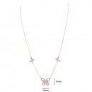 Butterfly Gold Plated With CZ Fish Hook Necklace