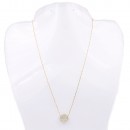 16" Long with Pave CZ Gold Plated Pendant Necklace