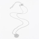 16" Long With Pave CZ Rhodium Plated Pendant Necklace