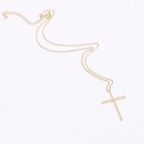 16 inch Gold Plated with CZ Cross Pendant