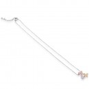 Three-Tone Plated With CZ Butterfly Necklace