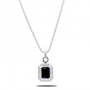 Rhodium Plated with Clear CZ Stone Pendant