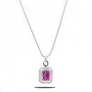 Rhodium Plated with Pink CZ Stone Pendant