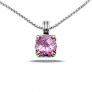 Rhodium Plating with Clear Cubic Zirconia Pendant Necklaces