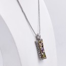 Rhodium Plated with Multi-Color Cubic Zirconia Pendant Necklaces