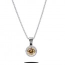 Rhodium Plated 2-Tones Necklaces with Clear CZ