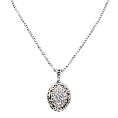 2-Tones with Cubic Zirconia Necklaces