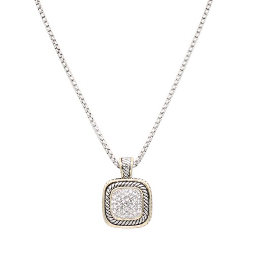 2-Tones with Cubic Zirconia Necklaces