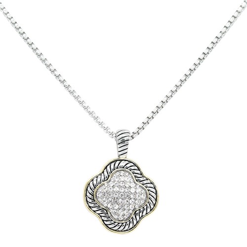 2-Tones with Cubic Zirconia Necklaces