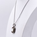 2-Tones with Mother of Pearl Cubic Zirconia Pendant Necklaces