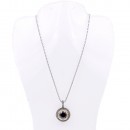 Rhodium Plated Necklaces with Black CZ