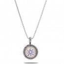 Rhodium Plated Necklaces with Topaz CZ
