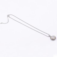 Rhodium Plated Necklaces with Clear CZ