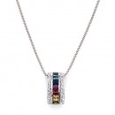Gold Plated with Multi-Color Cubic Zirconia Necklaces