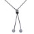 Lariat-necklace-with-pearl,-Black-Black