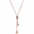 Lariat-necklace-with-pearl,-Rose-Gold-Rose Gold