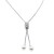 Lariat-necklace-with-pearl,-Rhodium-Rhodium