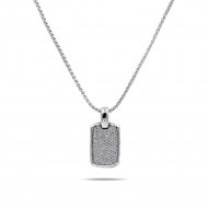 Rhodium Plated with Cubic Zirconia Pendant Necklaces