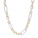 16&quot; with 3&quot; EXT Two-Tone Plated Toggle Necklace