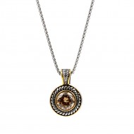 2 Tone Plated With Topaz CZ Necklaces