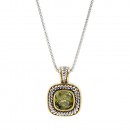 2 Tone Plated With Olive CZ Necklaces