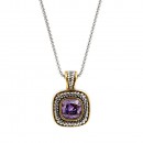 2 Tone Plated With Olive CZ Necklaces
