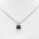 Two-Tone Necklace  With Pink CZ. 16"+2"