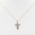 Cross-Pendant-Necklace.-16"+2".-Gold-Color-Gold Clear