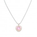 2 Tone Plated With Pink CZ Necklaces