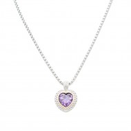 2 Tone Plated With Purple CZ Necklaces