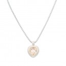 2 Tone Plated With Pink CZ Necklaces