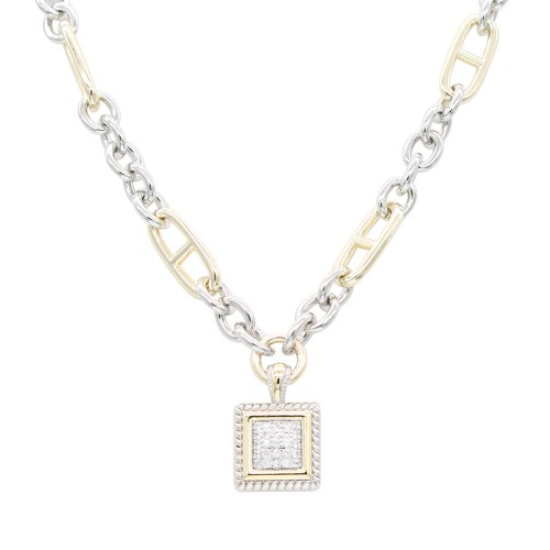 2-Tones with Cubic Zirconia Necklaces