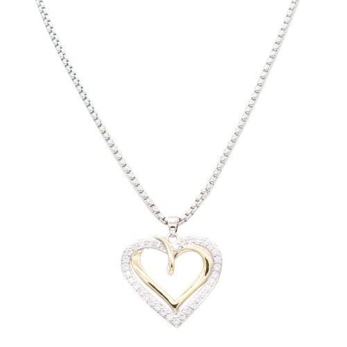 Two-Tone Plated Heart  necklaces