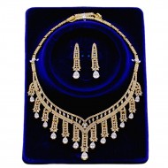 Gold Plated Cubic Zirconia Bridal Necklace Sets