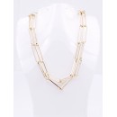 Gold Plated Double Layers Chain Necklace